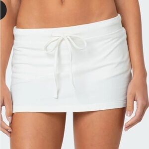 Edikted White Drawstring Mini Skirt